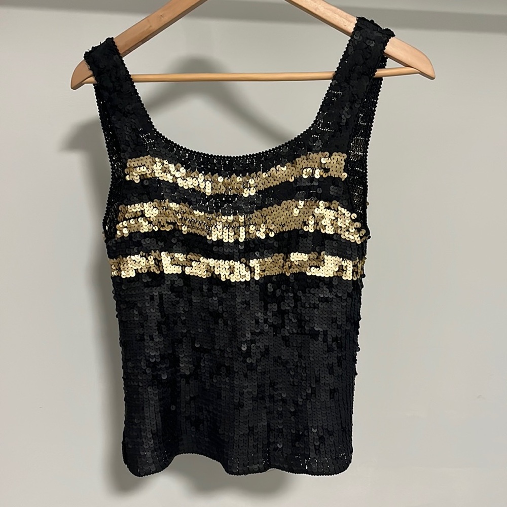 Linea Sequin Low Back Tank Top Size M